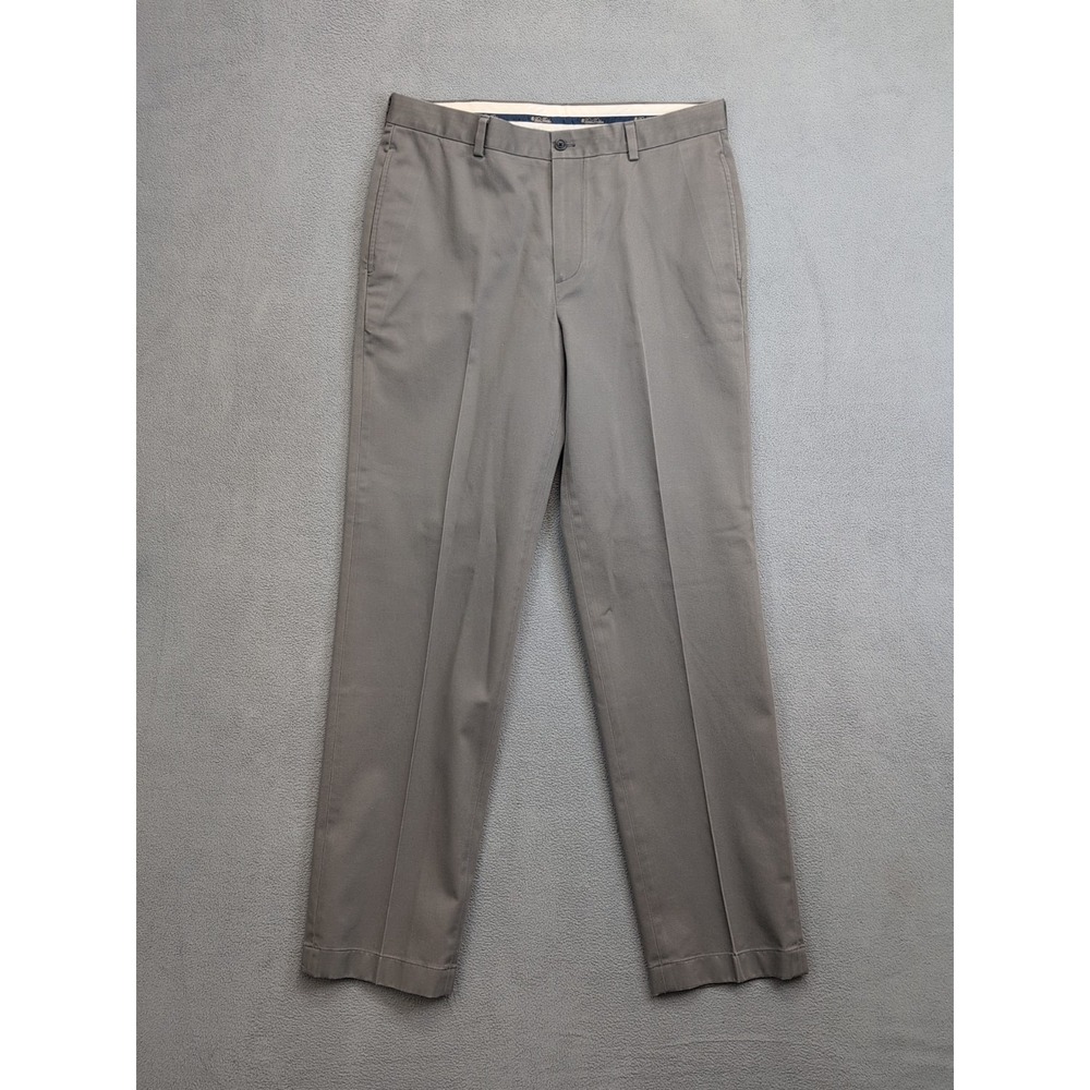 Brooks Brothers Pants Men Sz 36x34 Khaki Beige Gray Cotton Clark Advantage Chino